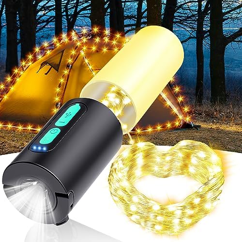 Versatile Camping String Lights Waterproof & Rechargeable!